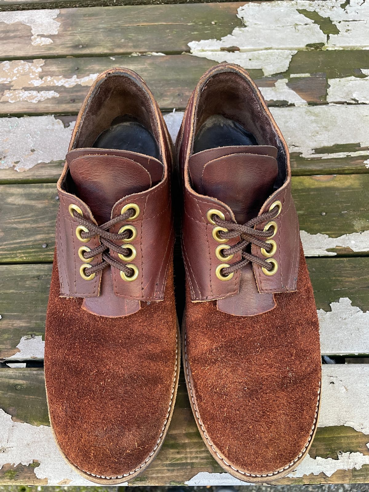 Photo by powerserge on April 1, 2023 of the Self-Made Work Oxford in LaBelle Supply Walnut Oil Tanned Loggertan.