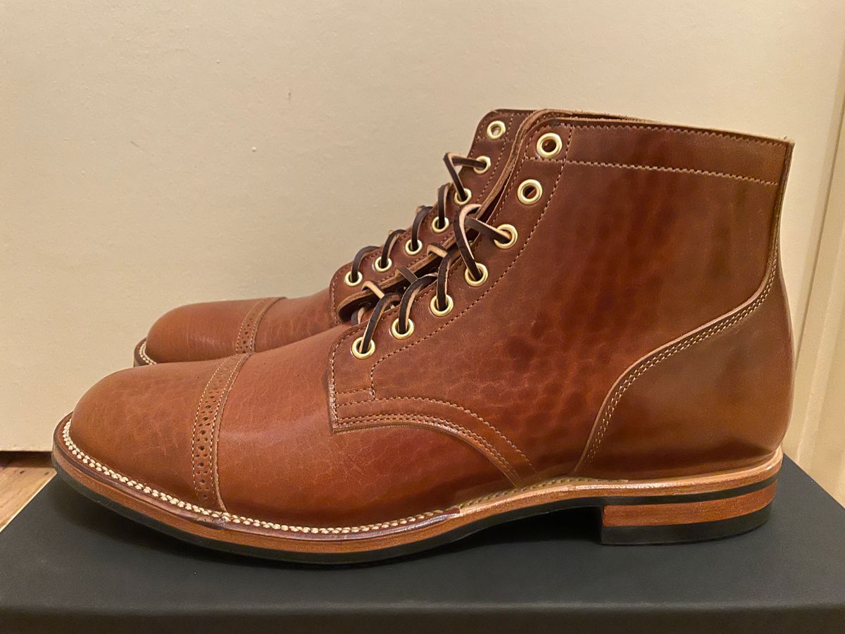 Photo by powerserge on October 6, 2021 of the Viberg Service Boot in Shinki Brown Oiled Horsebutt.