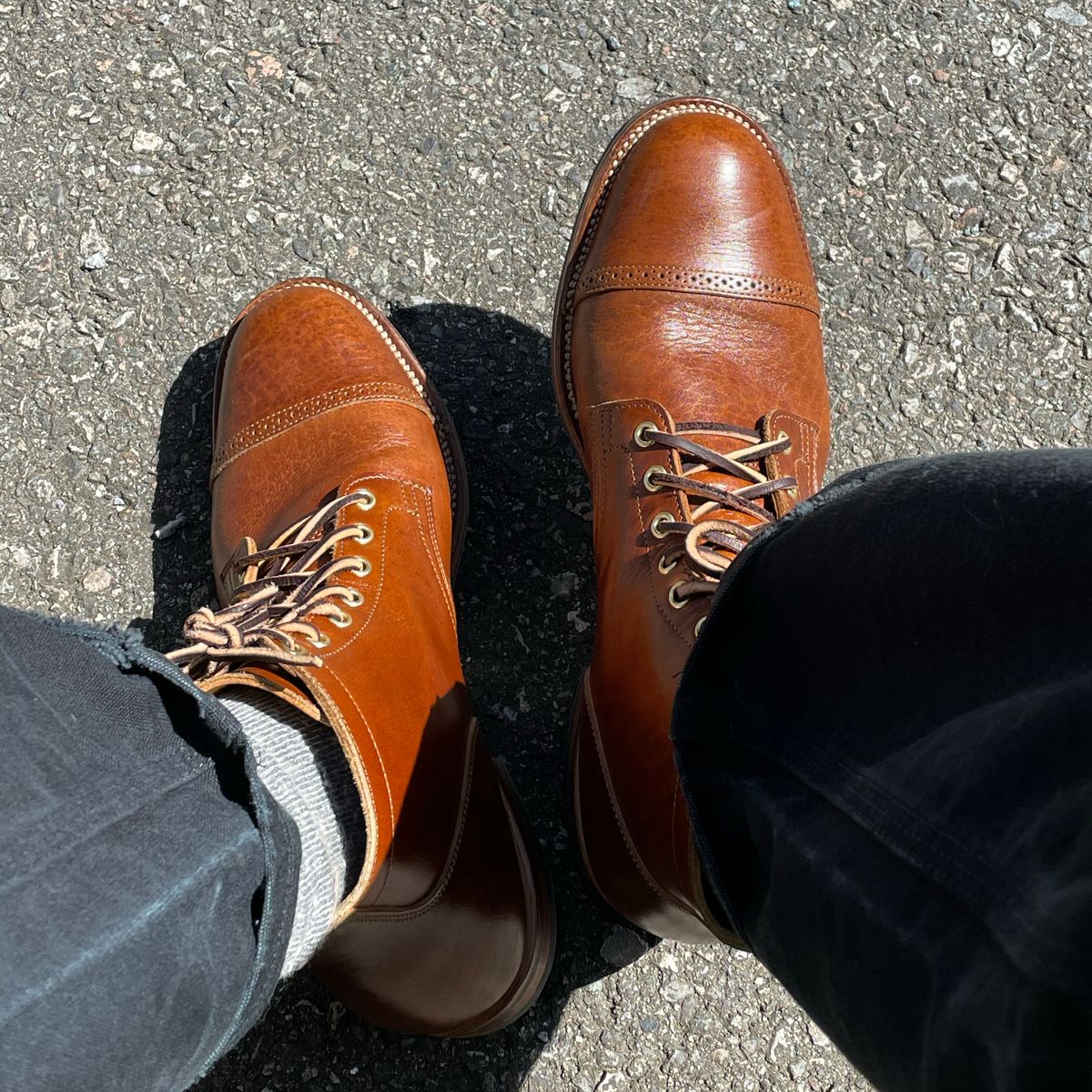 Photo by powerserge on October 6, 2021 of the Viberg Service Boot in Shinki Brown Oiled Horsebutt.