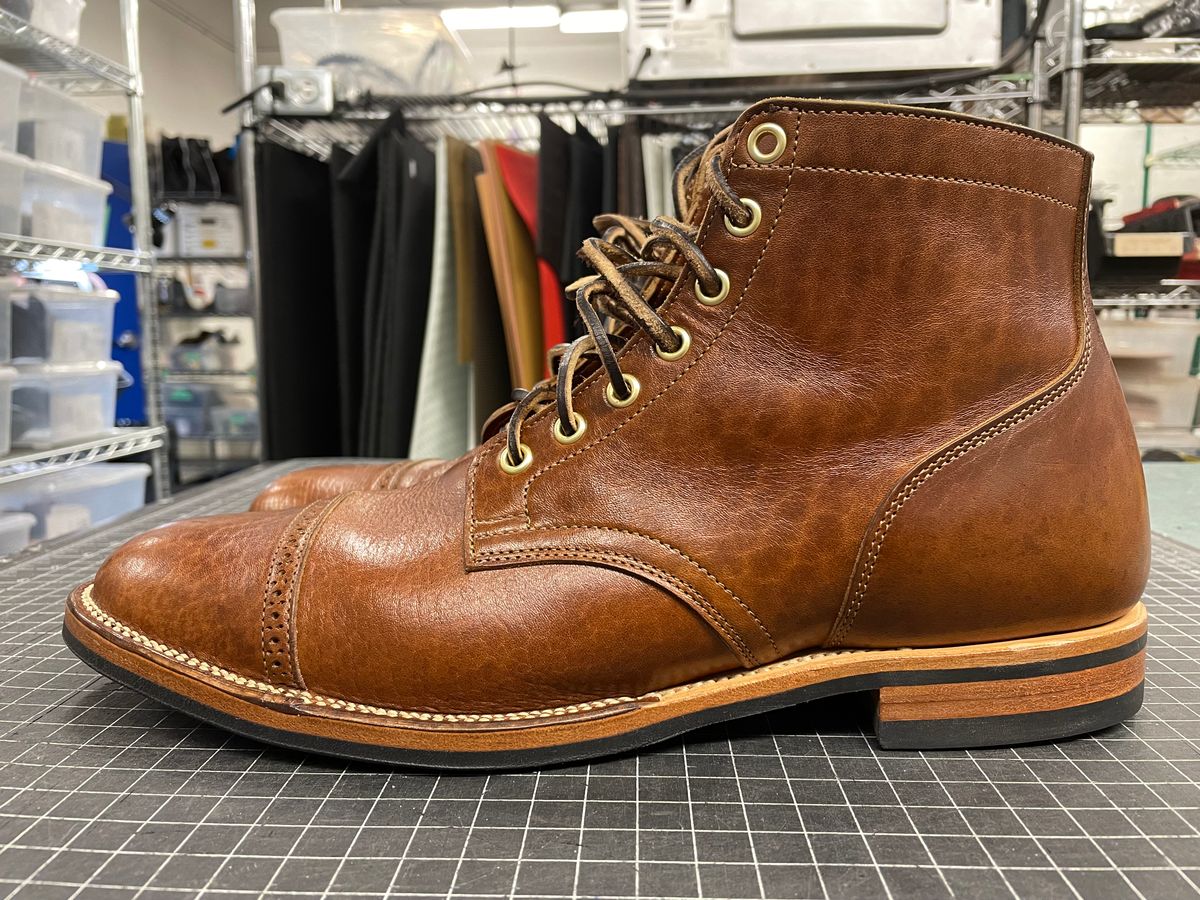 Photo by powerserge on October 8, 2021 of the Viberg Service Boot in Shinki Brown Oiled Horsebutt.