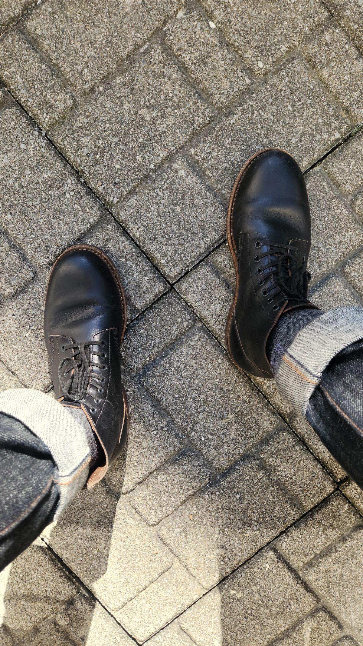 Photo by som1 on August 7, 2024 of the Oak Street Bootmakers Field Boot in Horween Black Chromexcel.