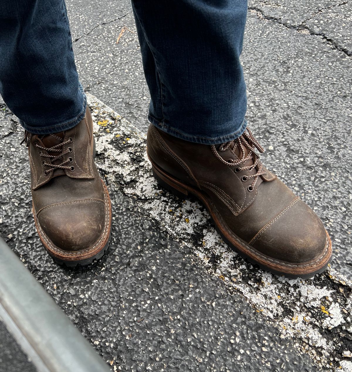 Photo by Val on April 13, 2023 of the White's Bounty Hunter in Horween Olive Waxed Flesh.