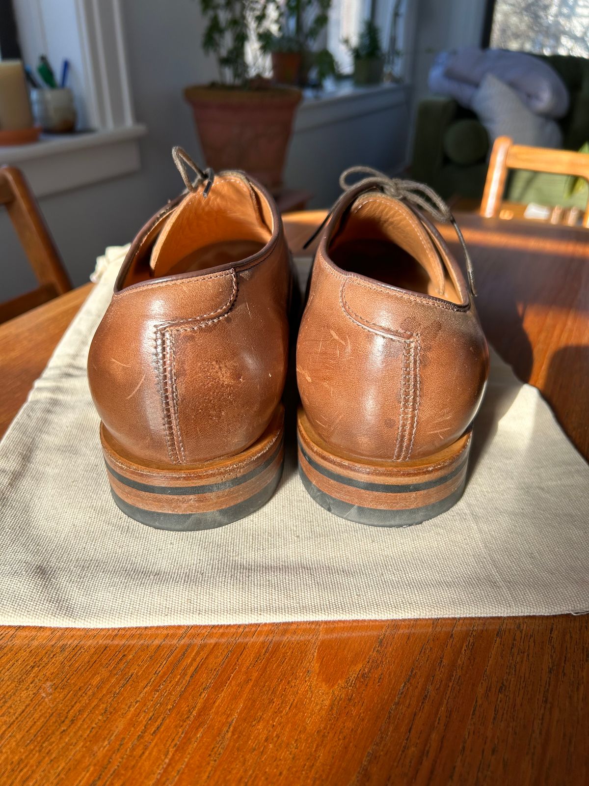 Photo by solly on December 19, 2023 of the Viberg Derby Shoe in Horween Natural Chromexcel.