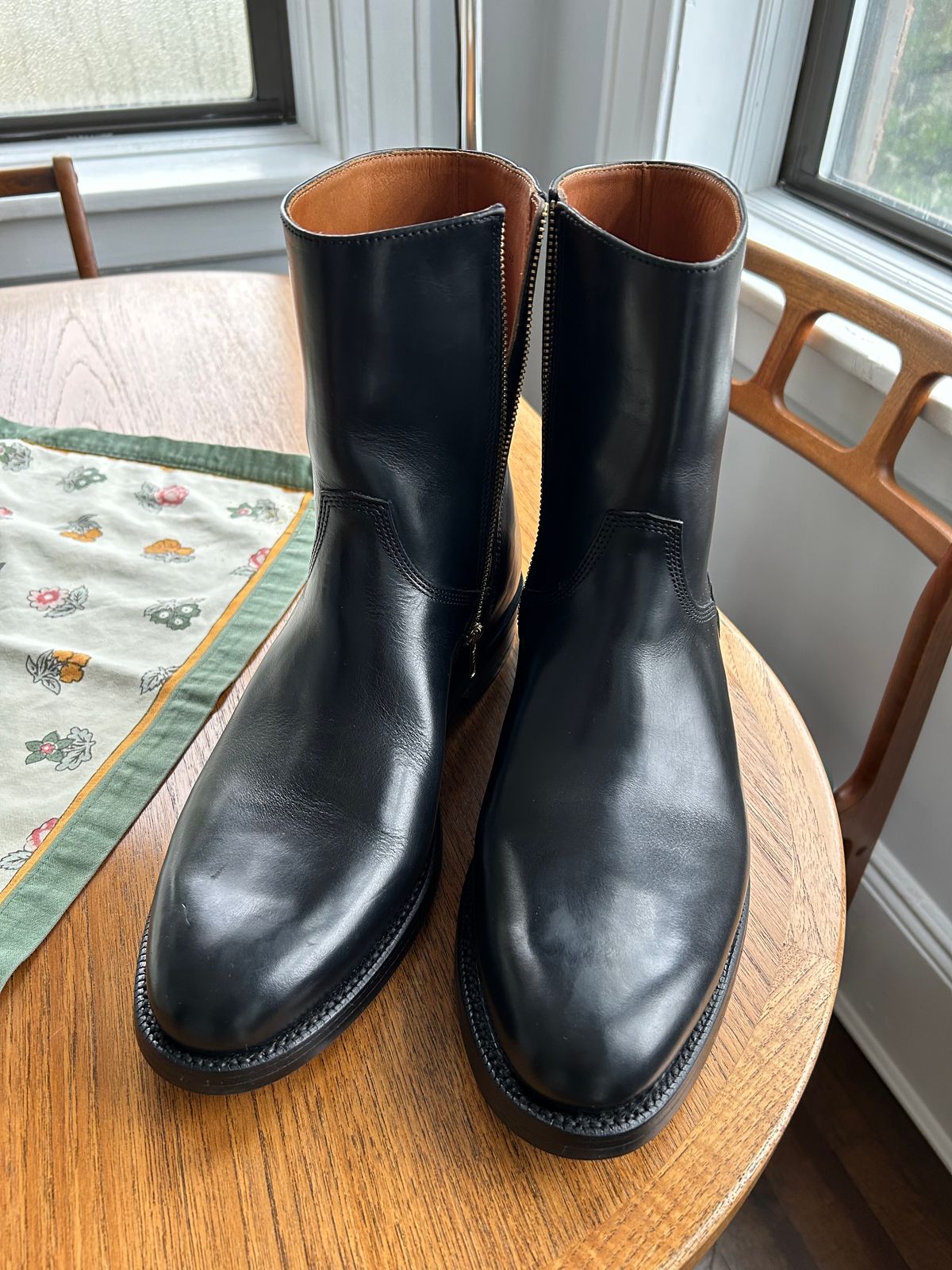 Photo by solly on April 25, 2026 of the Grant Stone Elias Boot in Horween Black Chromexcel.