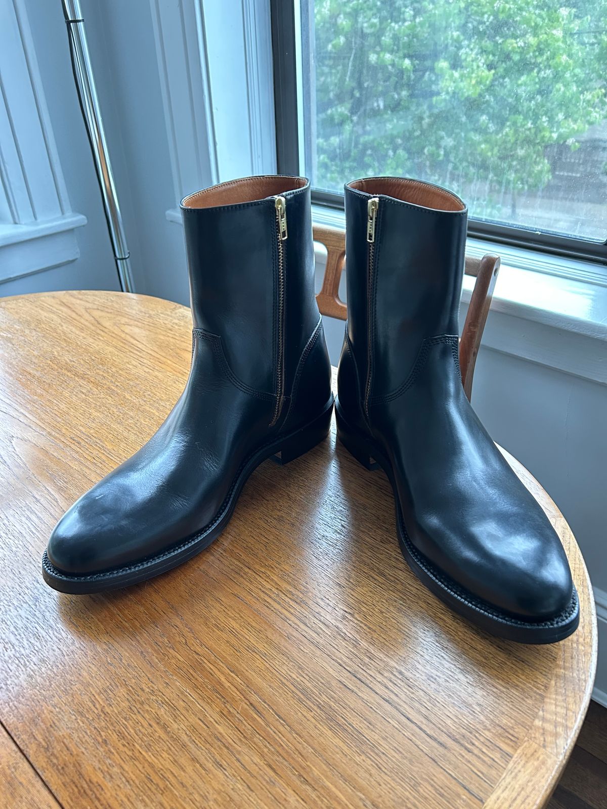 Photo by solly on April 25, 2026 of the Grant Stone Elias Boot in Horween Black Chromexcel.