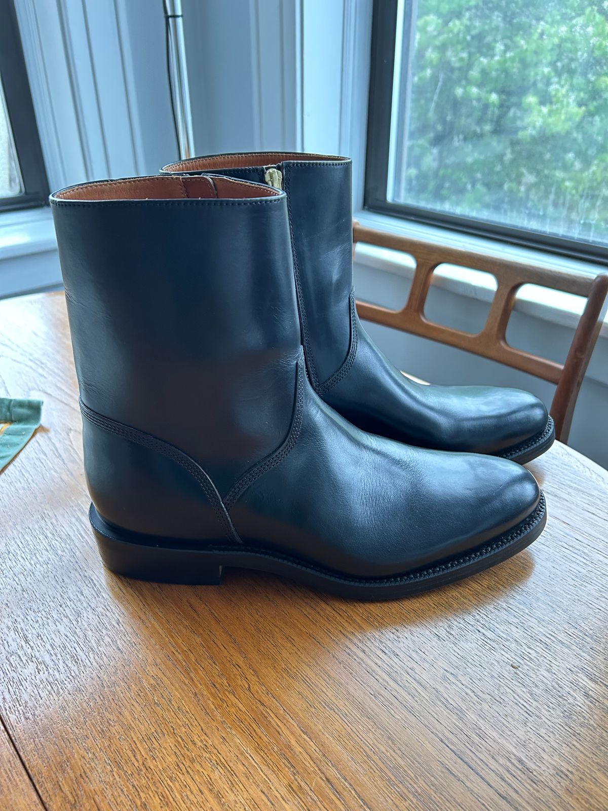 Photo by solly on April 25, 2026 of the Grant Stone Elias Boot in Horween Black Chromexcel.
