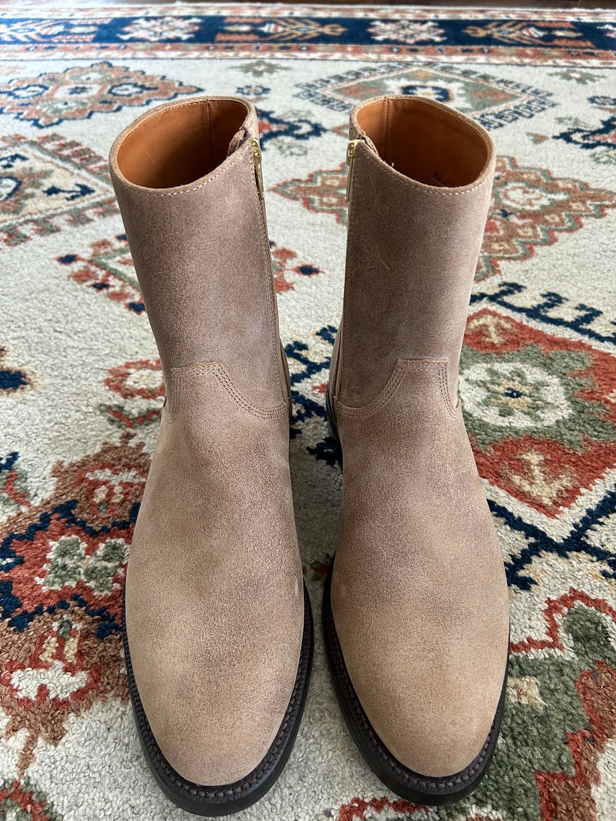 Photo by solly on April 4, 2026 of the Grant Stone Elias Boot in Horween Natural Chromexcel Roughout.