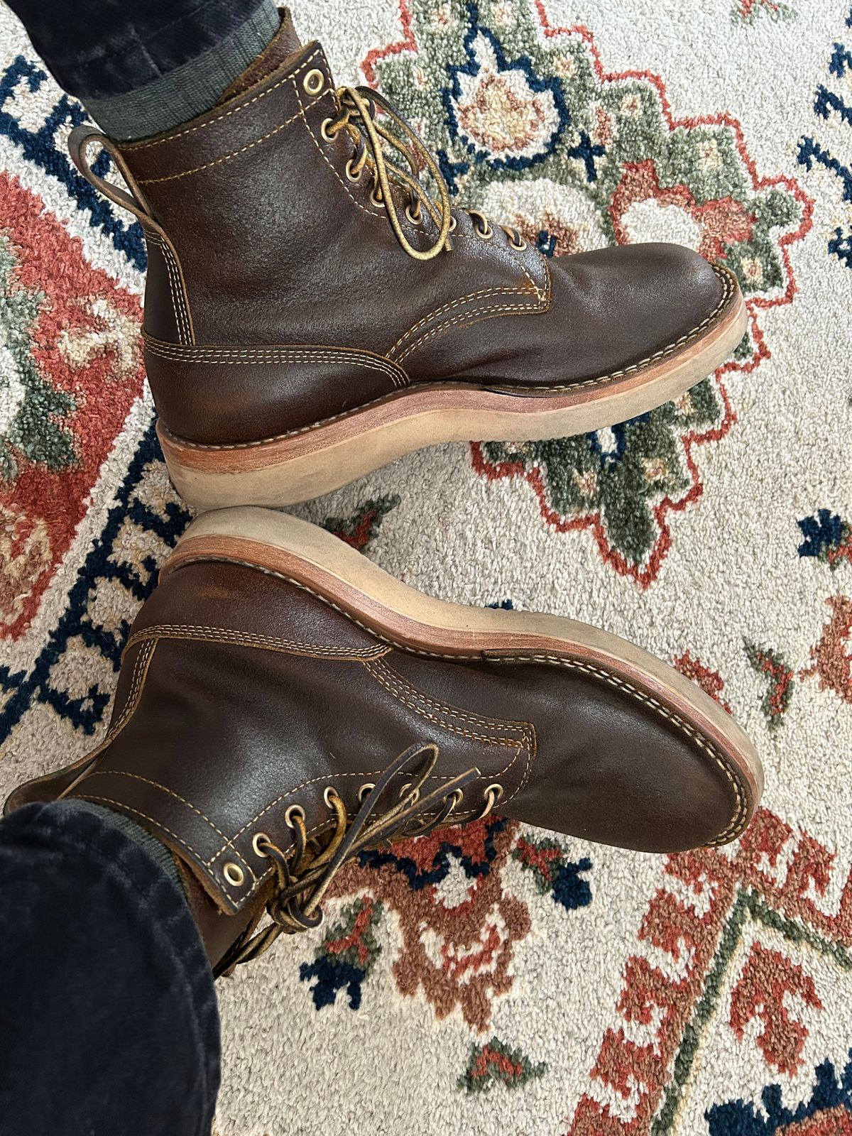 Photo by solly on August 17, 2025 of the White's C350-CS in Horween Cinnamon Waxed Flesh.