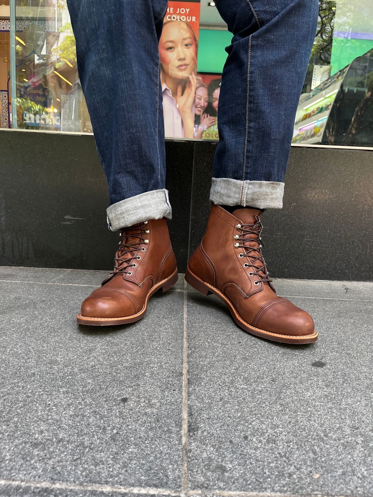 Photo by waxysmooth on March 25, 2023 of the Red Wing Iron Ranger in S.B. Foot Amber Harness.