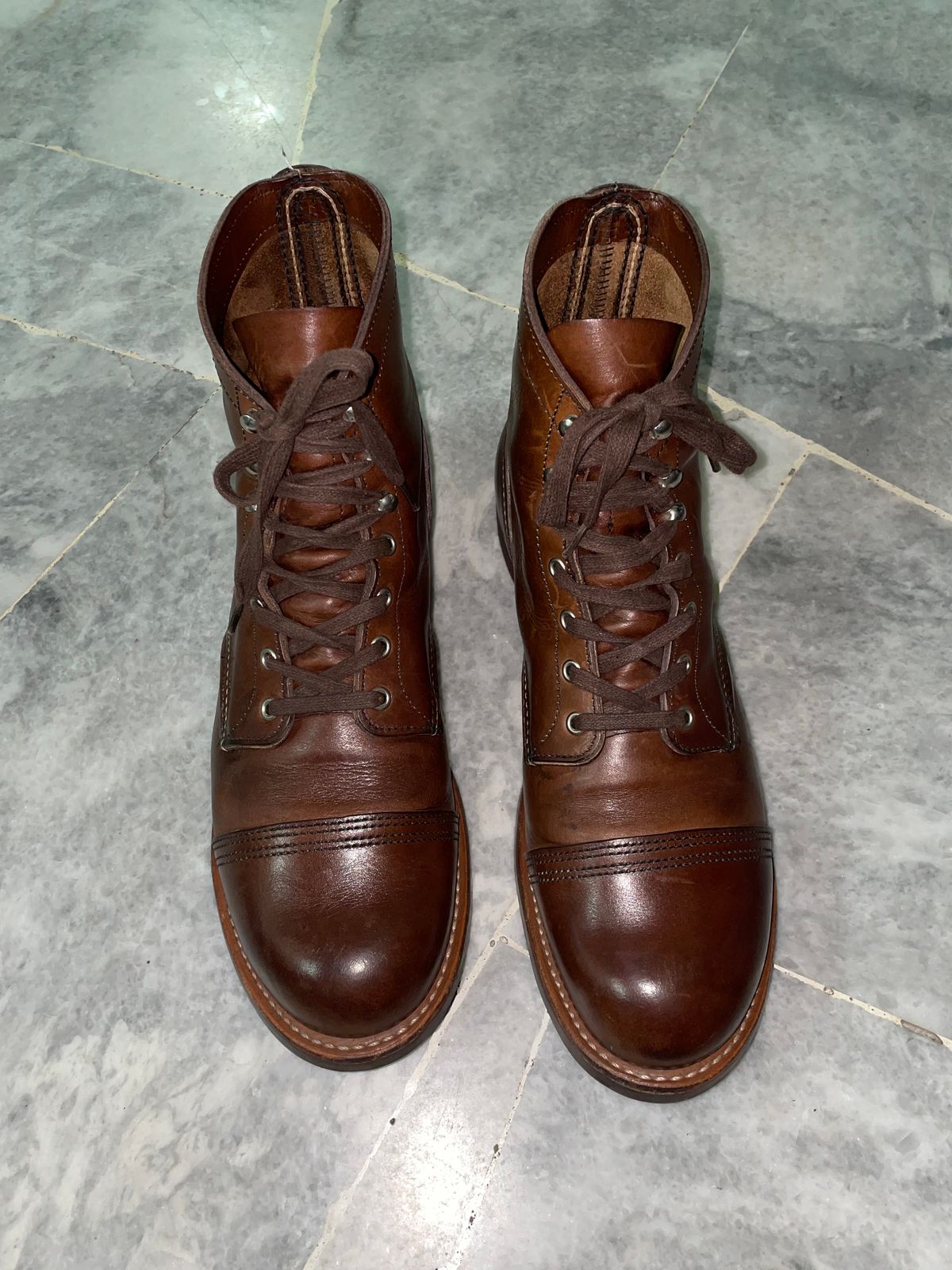 Photo by waxysmooth on February 18, 2024 of the Red Wing Iron Ranger in S.B. Foot Amber Harness.