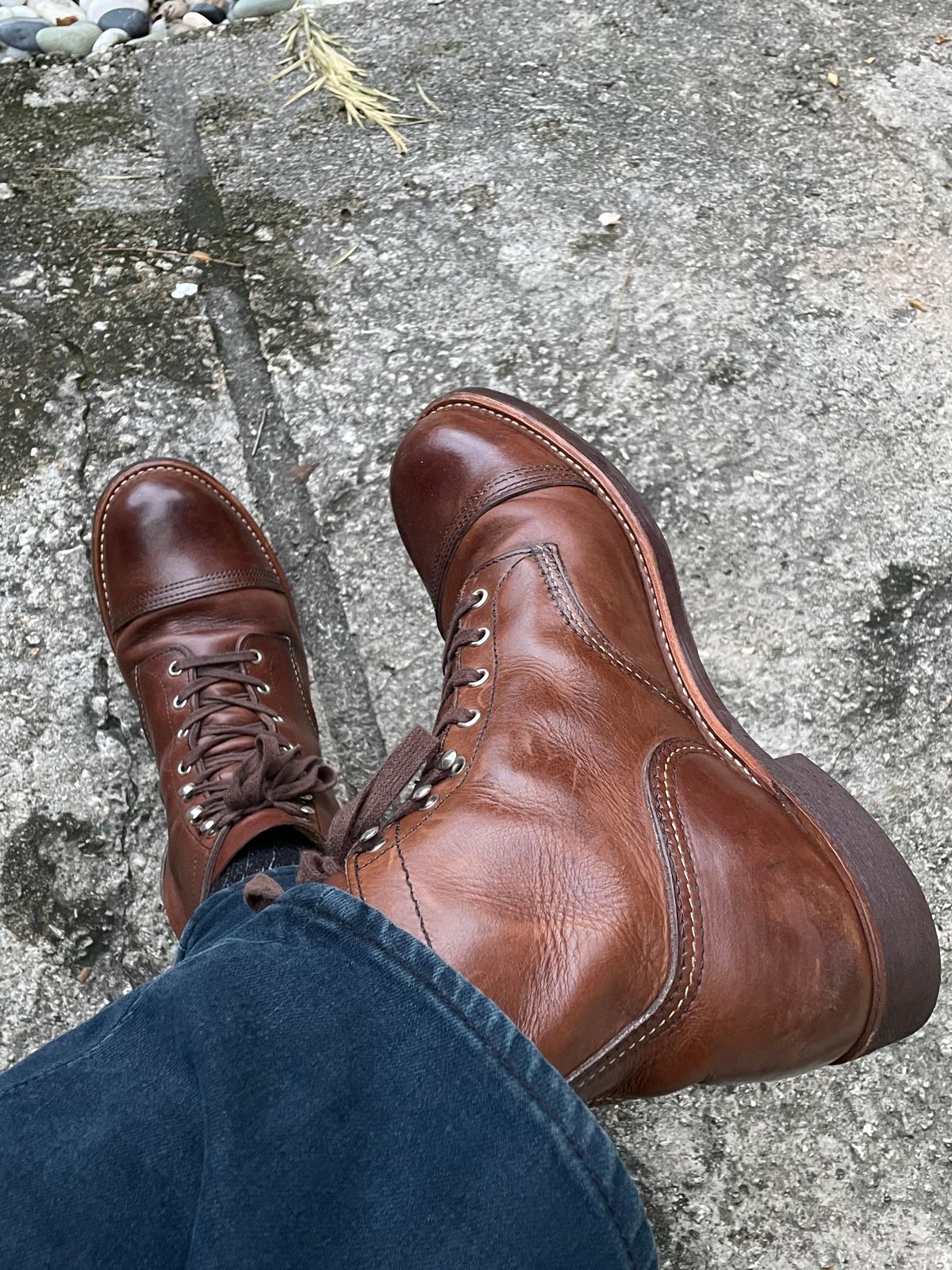 Photo by waxysmooth on February 18, 2024 of the Red Wing Iron Ranger in S.B. Foot Amber Harness.