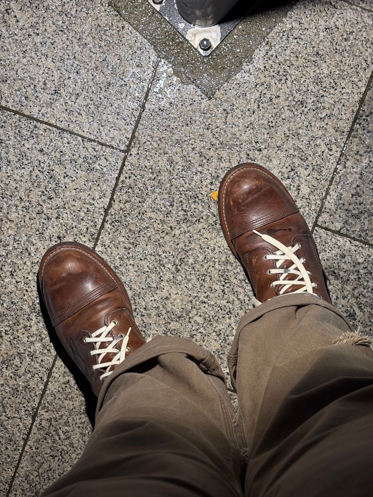 Photo by waxysmooth on January 15, 2025 of the Red Wing Iron Ranger in S.B. Foot Amber Harness.