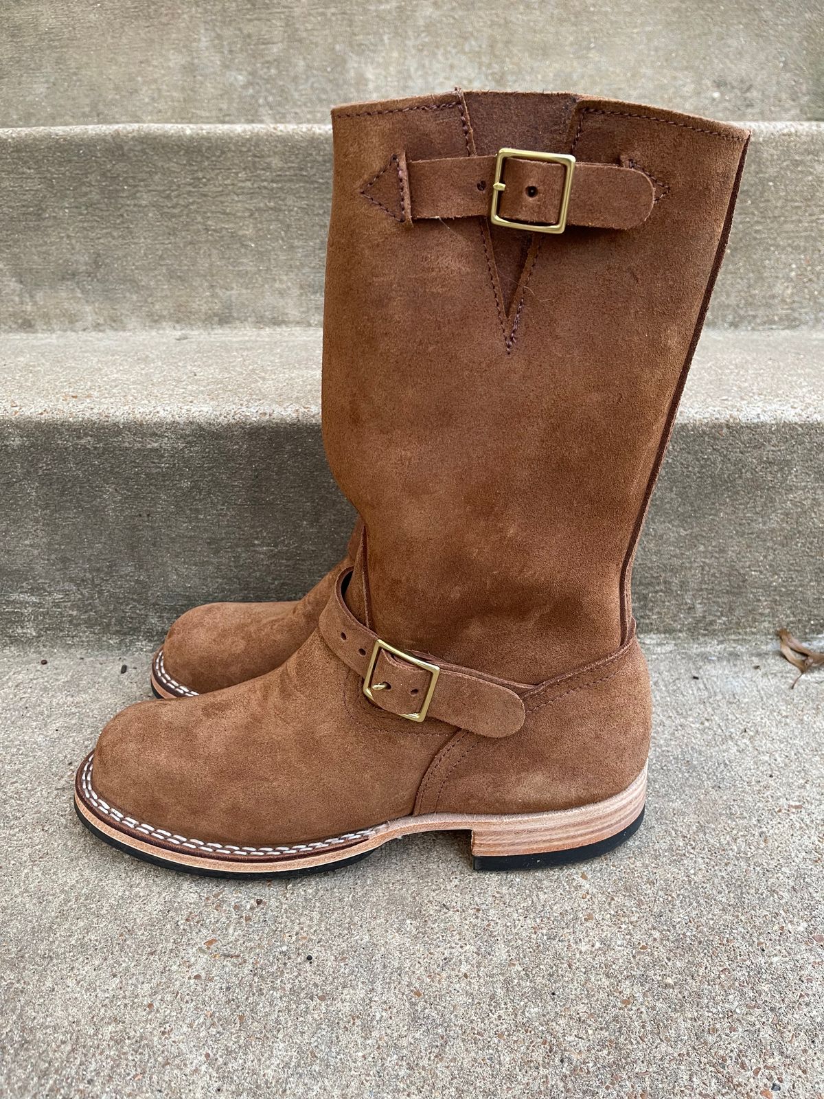 Photo by 32oz_denim on October 1, 2023 of the Nicks Renegade in Seidel 1964 Brown Roughout.