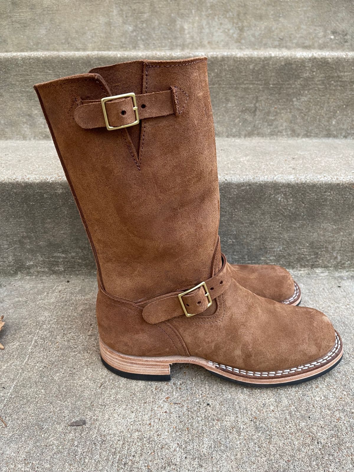 Photo by 32oz_denim on October 1, 2023 of the Nicks Renegade in Seidel 1964 Brown Roughout.