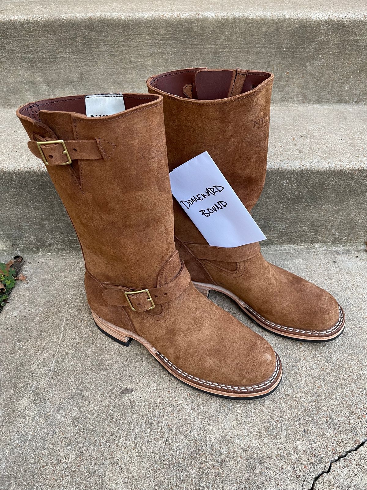 Photo by 32oz_denim on October 1, 2023 of the Nicks Renegade in Seidel 1964 Brown Roughout.