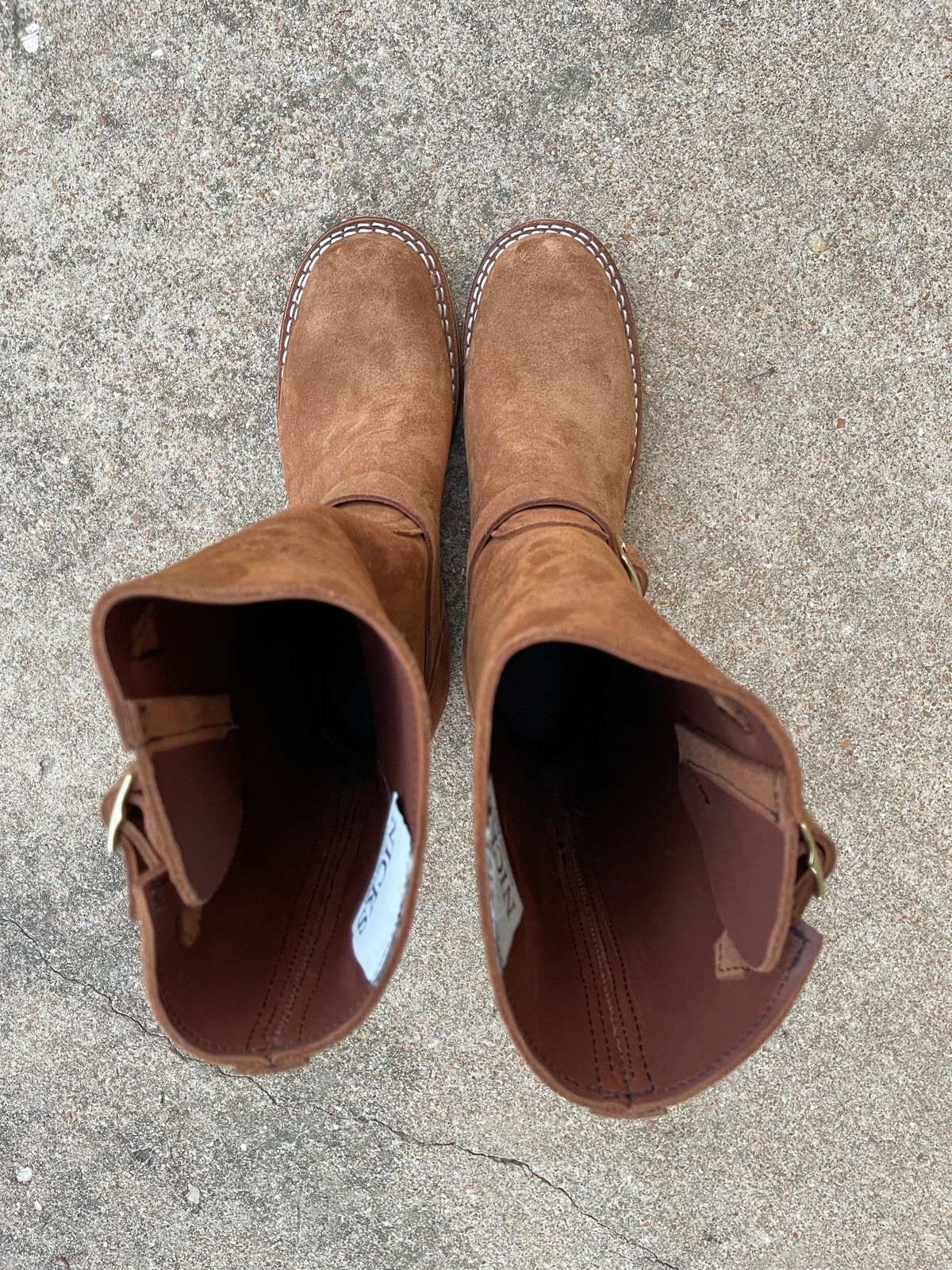 Photo by 32oz_denim on October 1, 2023 of the Nicks Renegade in Seidel 1964 Brown Roughout.