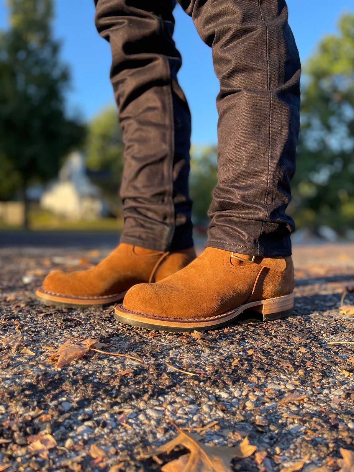 Photo by 32oz_denim on October 1, 2023 of the Nicks Renegade in Seidel 1964 Brown Roughout.