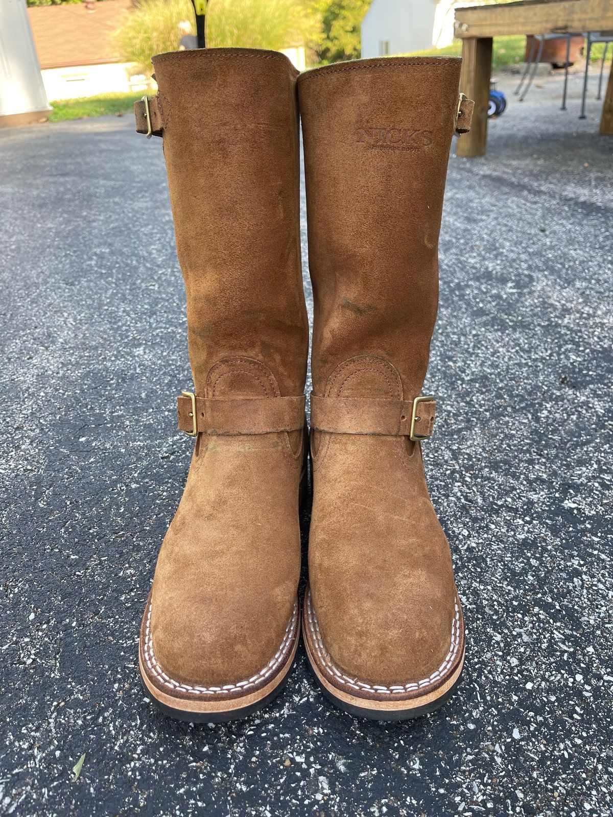 Photo by 32oz_denim on October 1, 2023 of the Nicks Renegade in Seidel 1964 Brown Roughout.