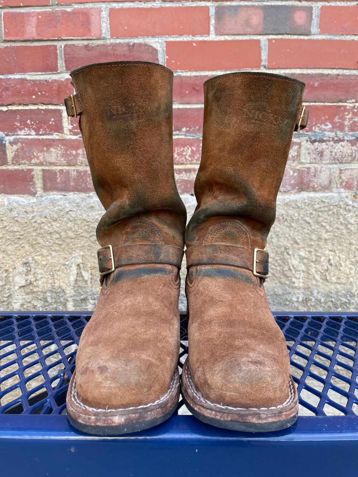 Photo by 32oz_denim on November 6, 2023 of the Nicks Renegade in Seidel 1964 Brown Roughout.