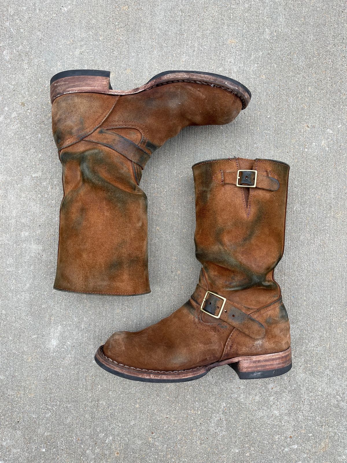 Photo by 32oz_denim on December 4, 2023 of the Nicks Renegade in Seidel 1964 Brown Roughout.
