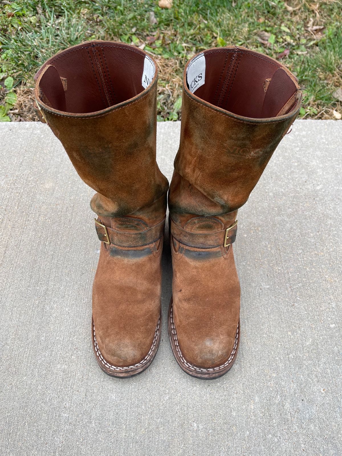 Photo by 32oz_denim on December 4, 2023 of the Nicks Renegade in Seidel 1964 Brown Roughout.