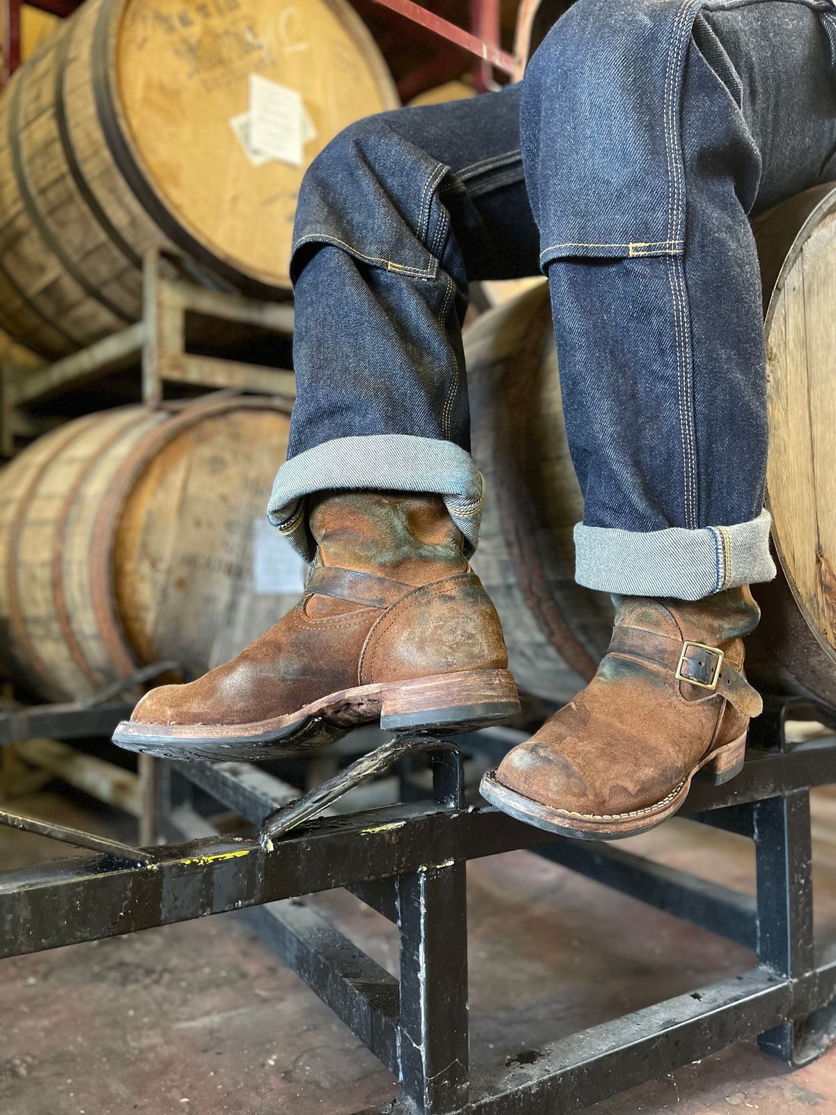 Photo by 32oz_denim on January 5, 2024 of the Nicks Renegade in Seidel 1964 Brown Roughout.