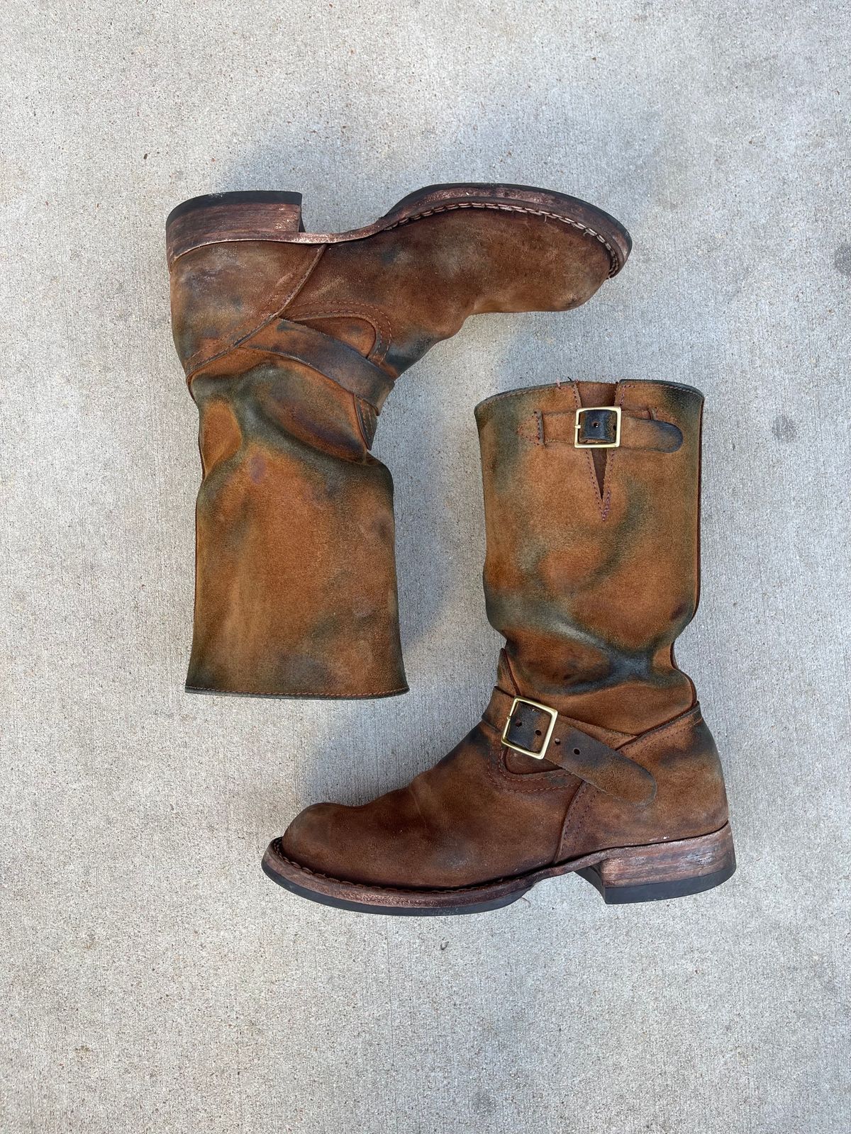 Photo by 32oz_denim on February 5, 2024 of the Nicks Renegade in Seidel 1964 Brown Roughout.