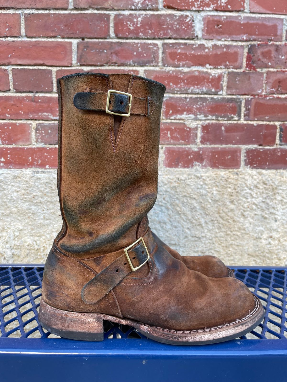Photo by 32oz_denim on February 5, 2024 of the Nicks Renegade in Seidel 1964 Brown Roughout.