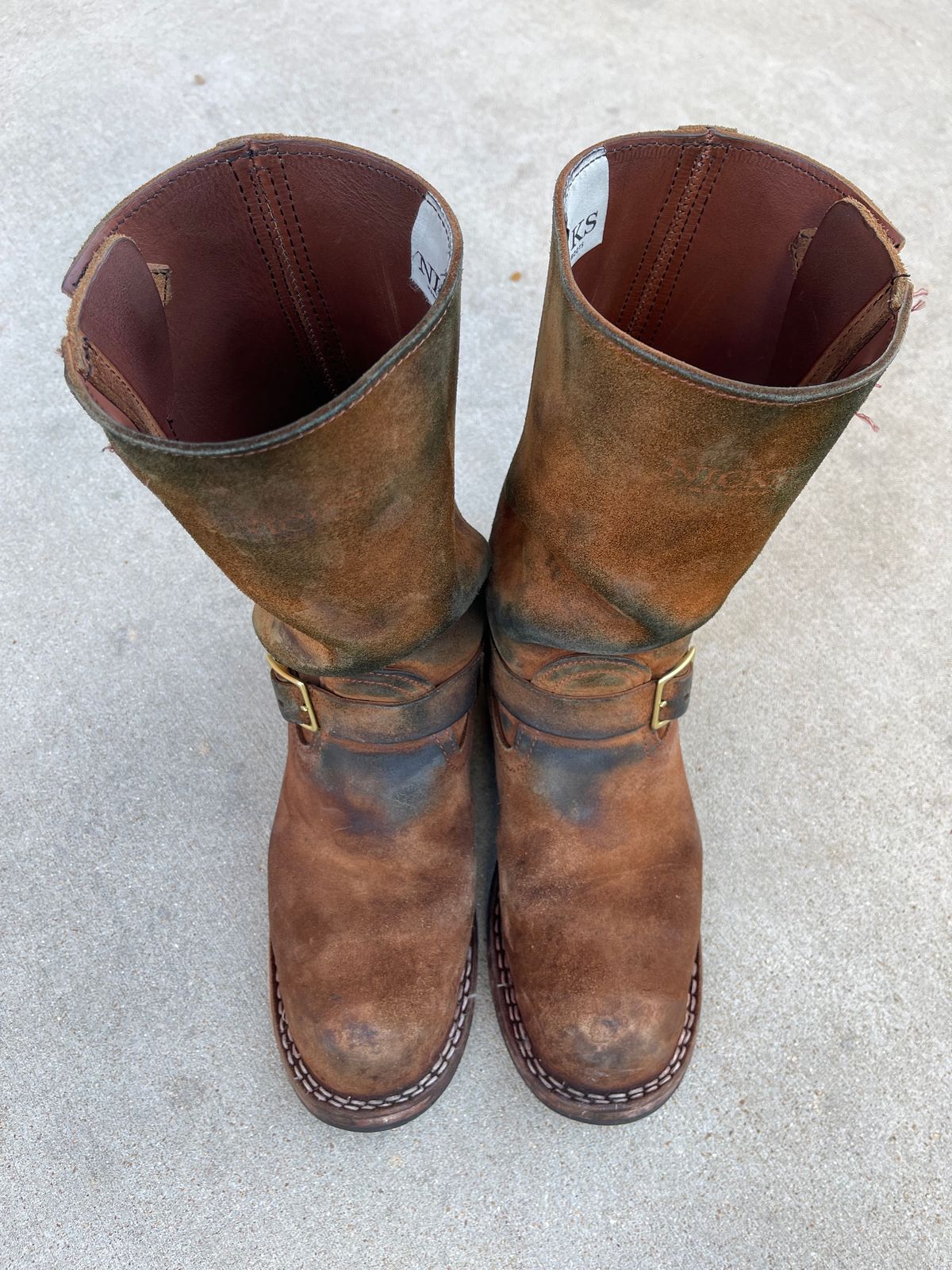 Photo by 32oz_denim on February 5, 2024 of the Nicks Renegade in Seidel 1964 Brown Roughout.