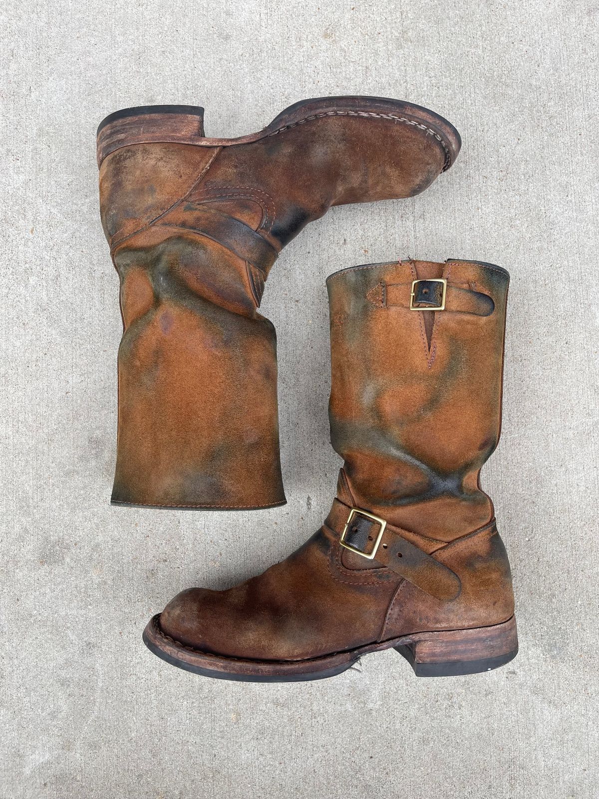 Photo by 32oz_denim on March 4, 2024 of the Nicks Renegade in Seidel 1964 Brown Roughout.