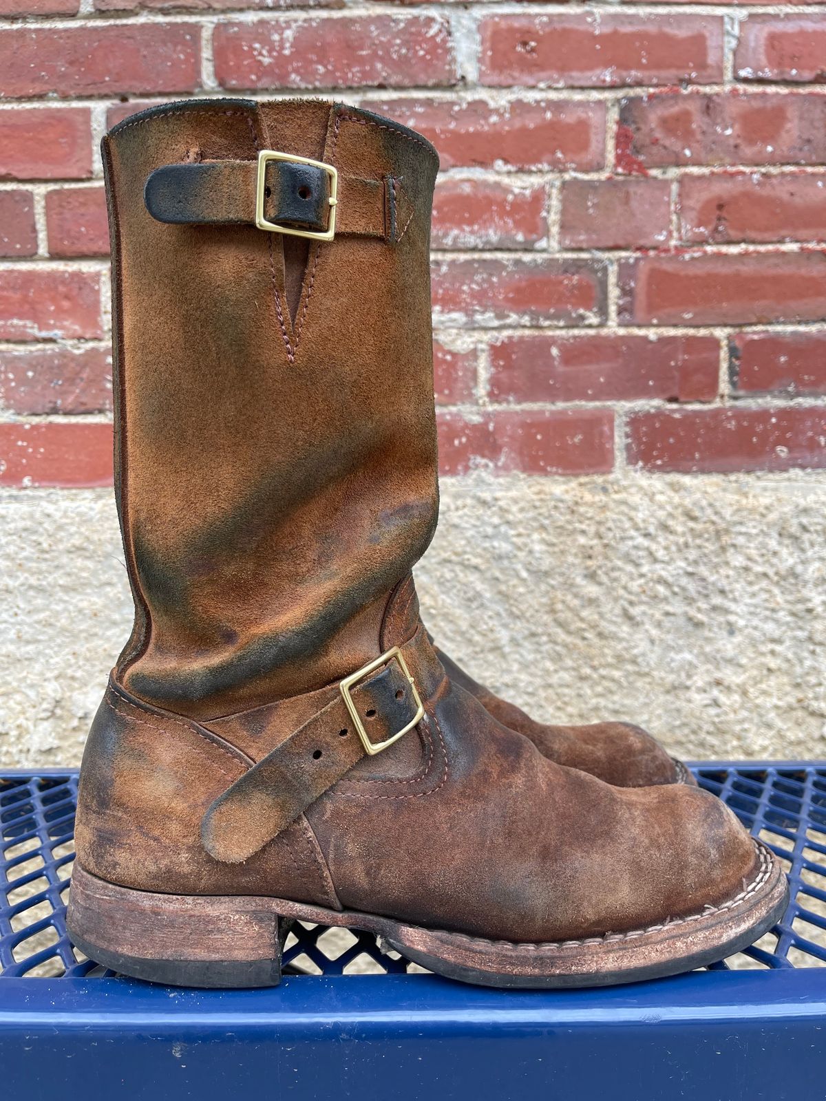 Photo by 32oz_denim on March 4, 2024 of the Nicks Renegade in Seidel 1964 Brown Roughout.