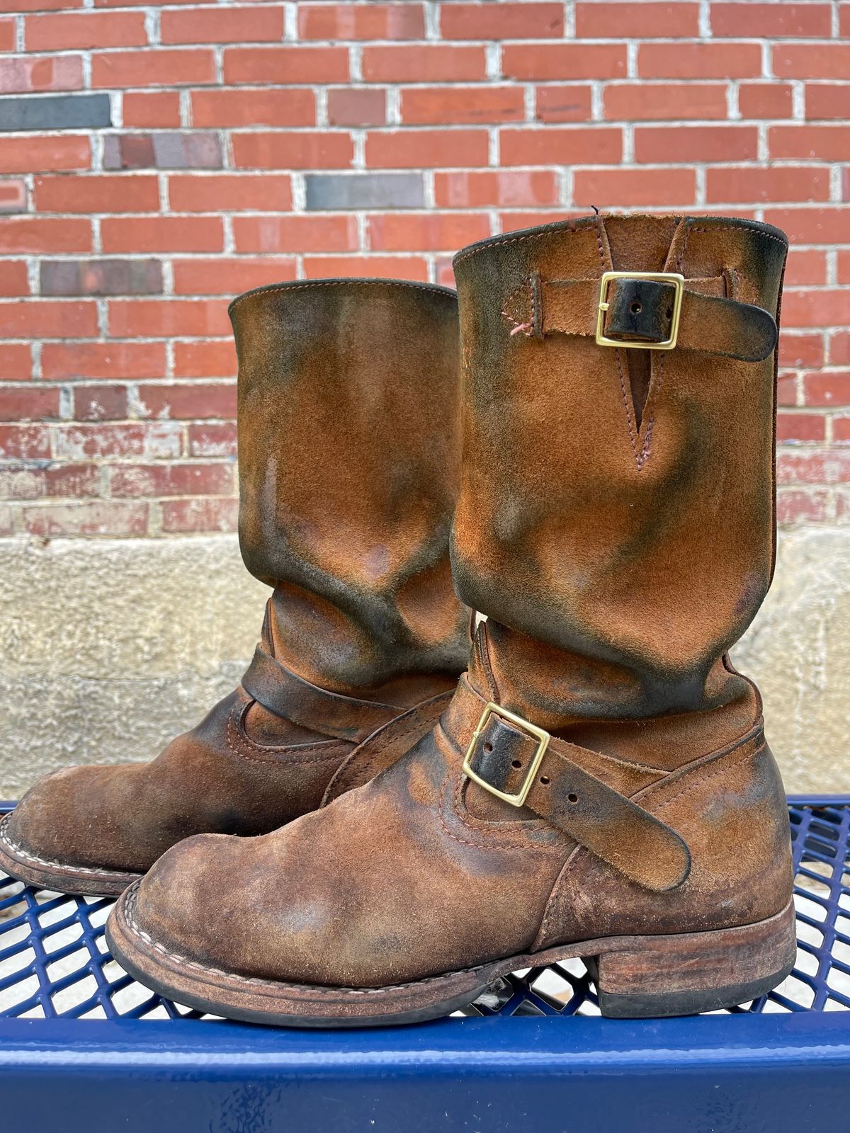 Photo by 32oz_denim on April 4, 2024 of the Nicks Renegade in Seidel 1964 Brown Roughout.
