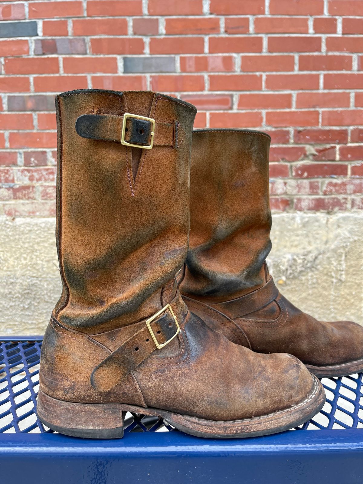 Photo by 32oz_denim on April 4, 2024 of the Nicks Renegade in Seidel 1964 Brown Roughout.