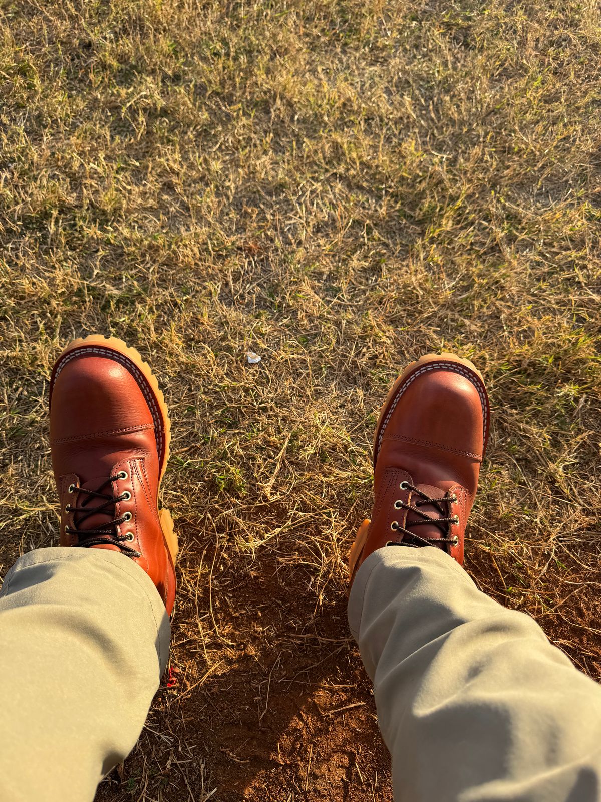 Photo by Shannmoody on October 24, 2025 of the Frank's Boots Type 2 Highlander in Wickett & Craig Chestnut English Bridle.