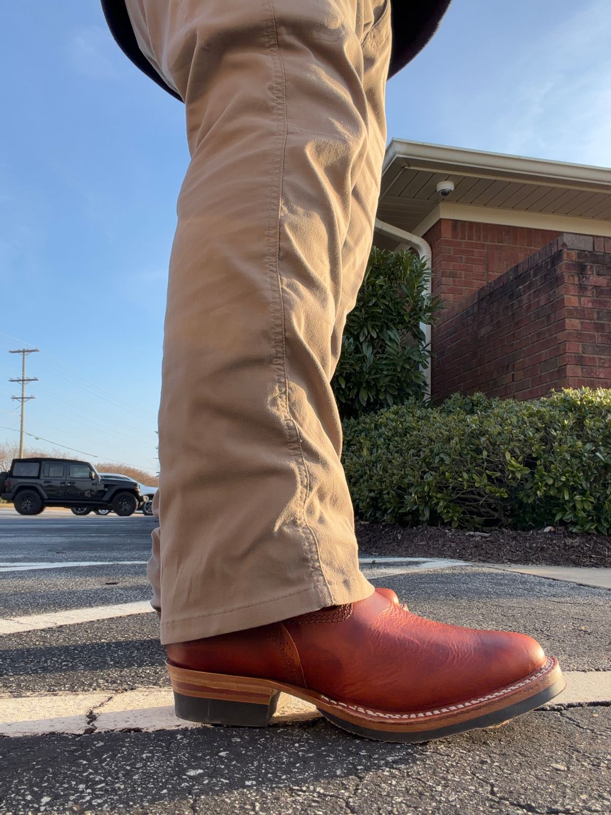 Photo by Shannmoody on January 5, 2026 of the Wesco Mister Lou in Wickett & Craig Tan Oiled Latigo.