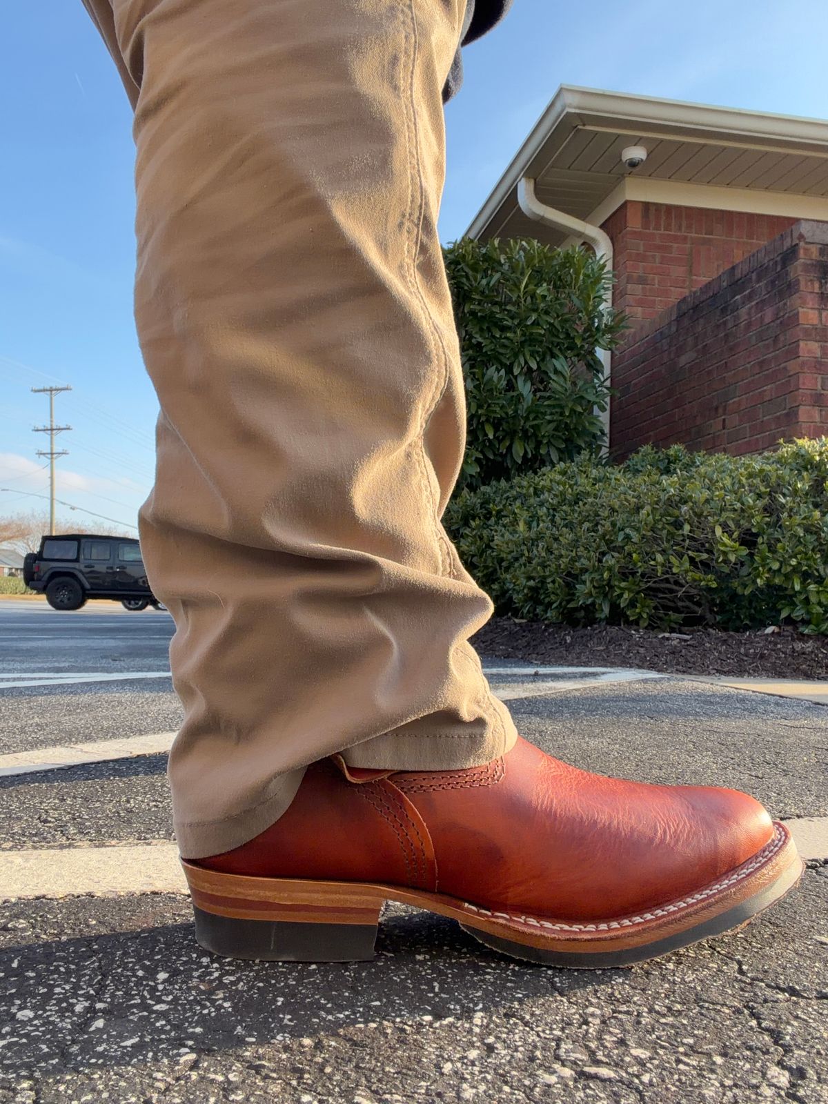 Photo by Shannmoody on January 5, 2026 of the Wesco Mister Lou in Wickett & Craig Tan Oiled Latigo.