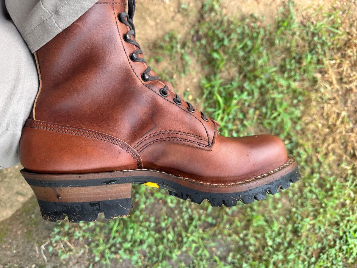 Photo by Shannmoody on July 28, 2025 of the White's C355 Logger in Seidel British Tan Double Shot.