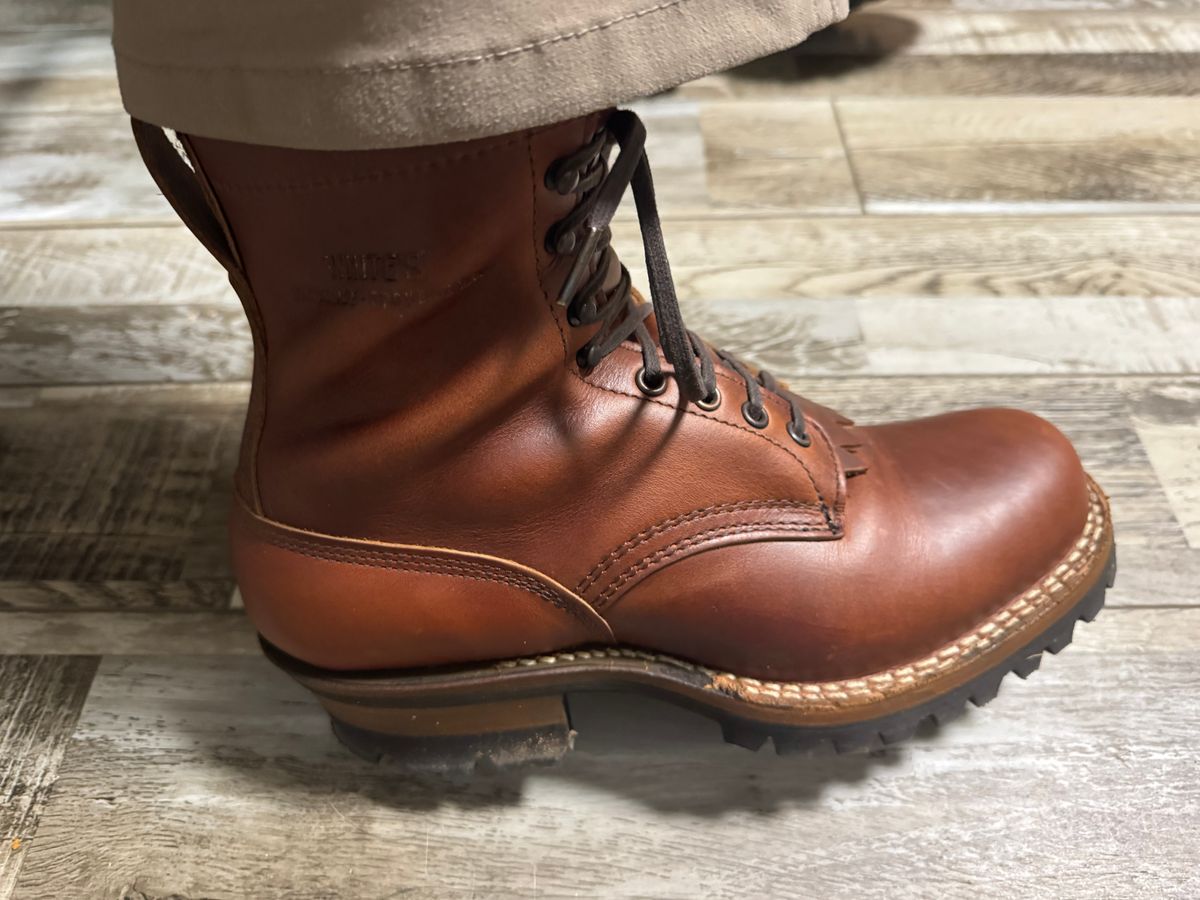 Photo by Shannmoody on July 29, 2025 of the White's C355 Logger in Seidel British Tan Double Shot.