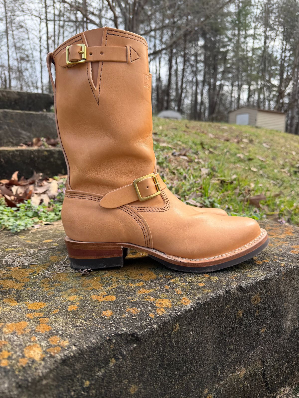 Photo by Shannmoody on February 21, 2026 of the Wesco Mister Lou in Maryam Italian Vachetta Natural Horsebutt.