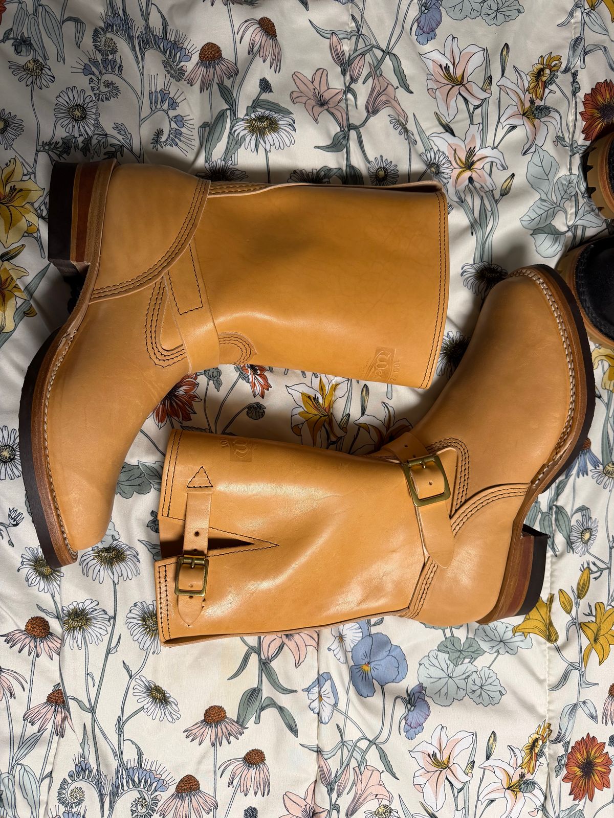 Photo by Shannmoody on February 19, 2026 of the Wesco Mister Lou in Maryam Italian Vachetta Natural Horsebutt.