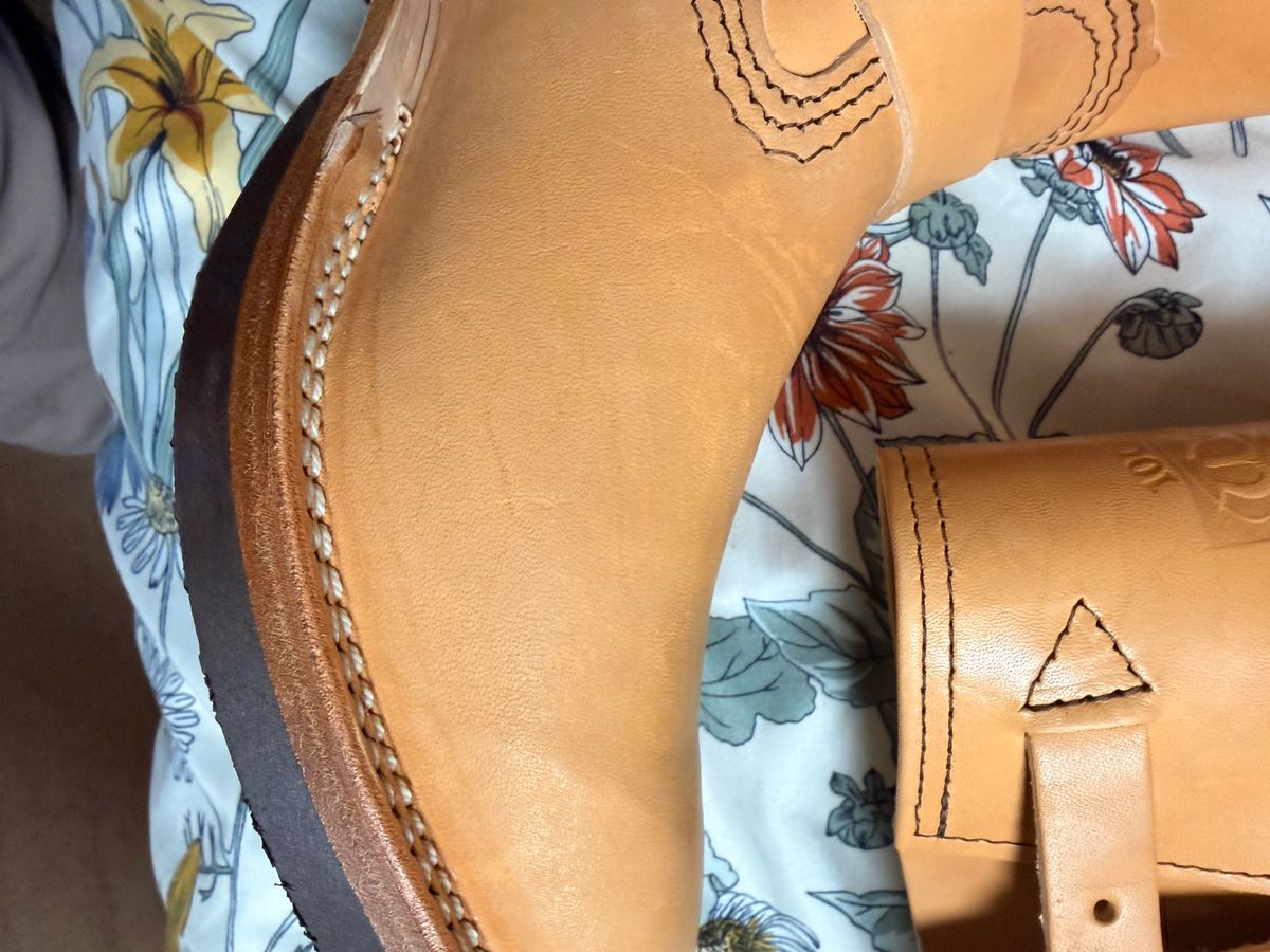 Photo by Shannmoody on February 19, 2026 of the Wesco Mister Lou in Maryam Italian Vachetta Natural Horsebutt.