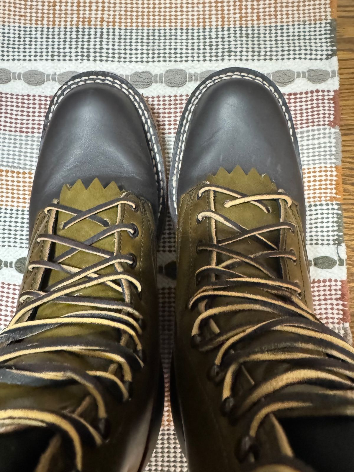 Photo by Shannmoody on October 11, 2025 of the Frank's Boots Royal Commander in Mocha/ Olive Harness.