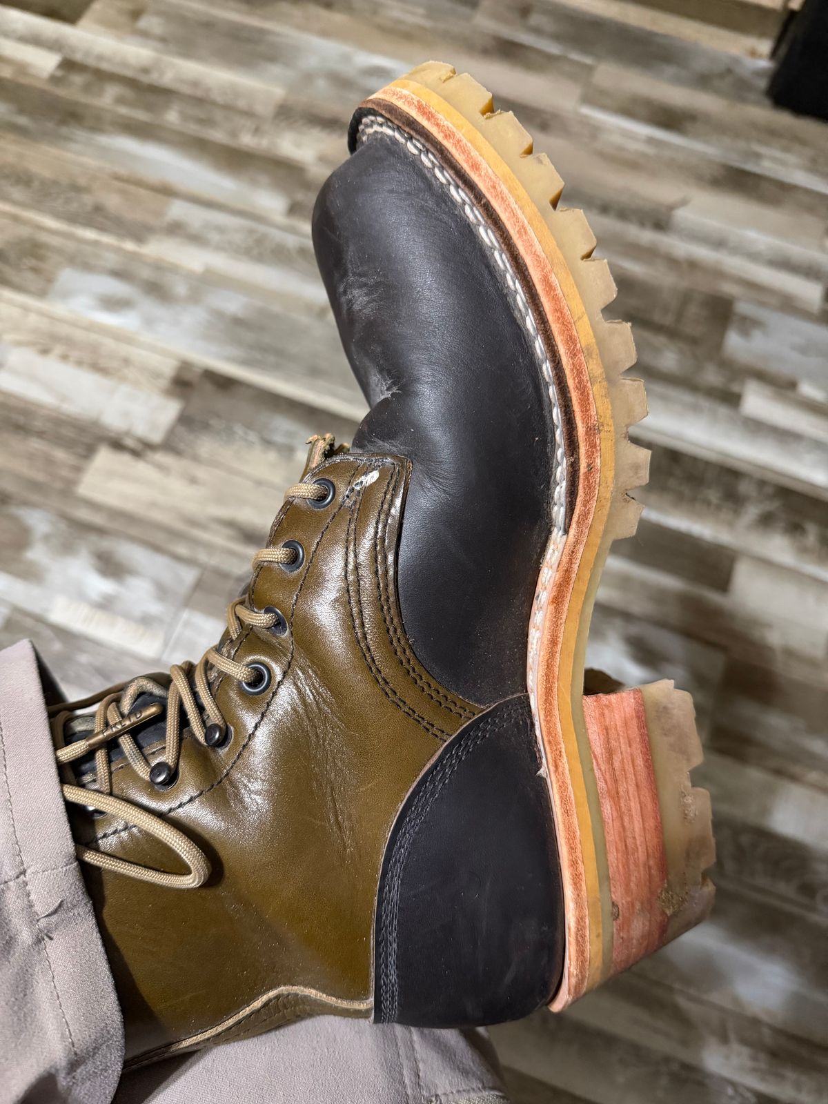 Photo by Shannmoody on November 30, 2025 of the Frank's Boots Royal Commander in Mocha/ Olive Harness.