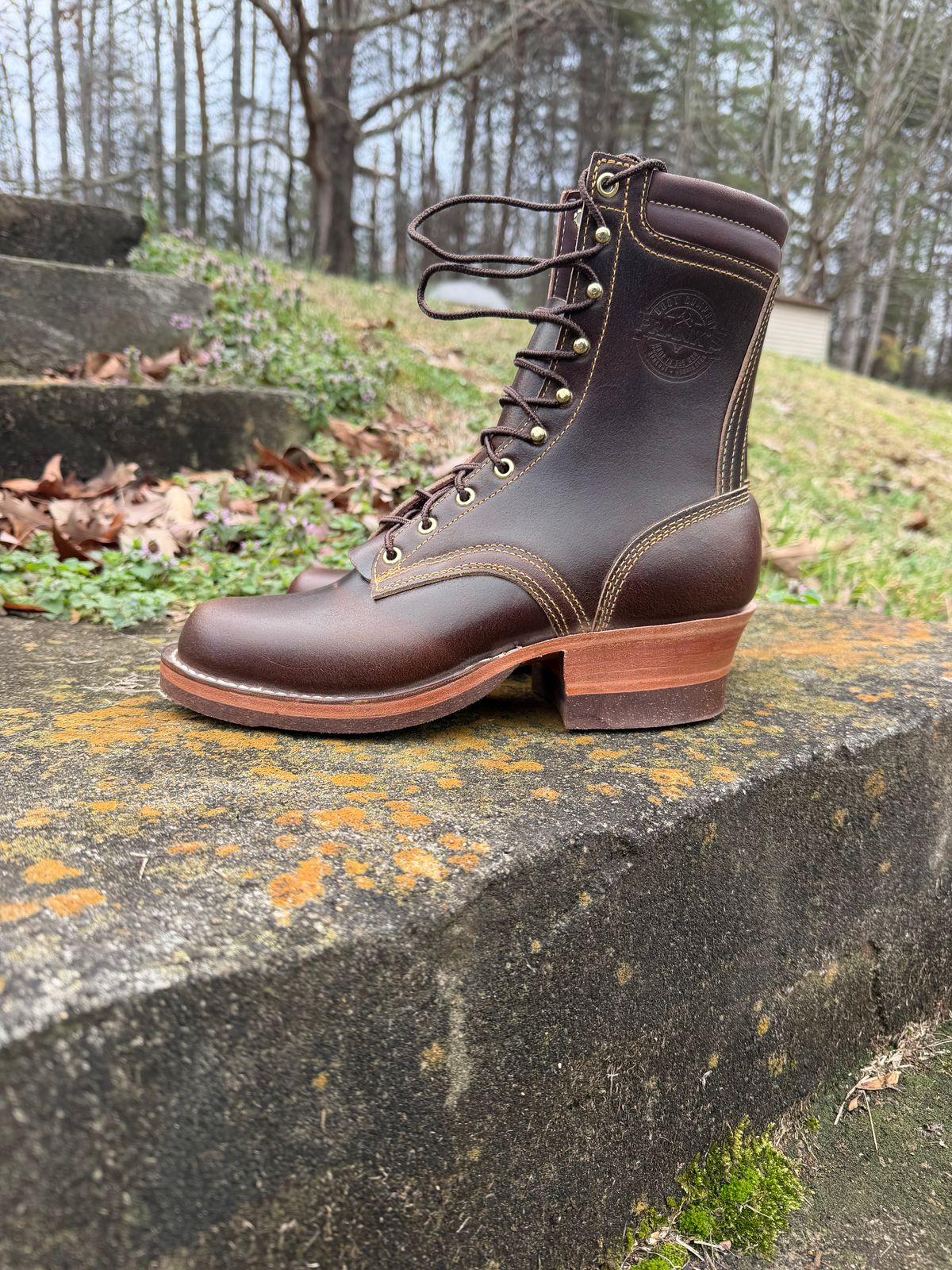 Photo by Shannmoody on February 21, 2026 of the Frank's Boots Type 2 Highlander in Horween Cinnamon Waxed Flesh.