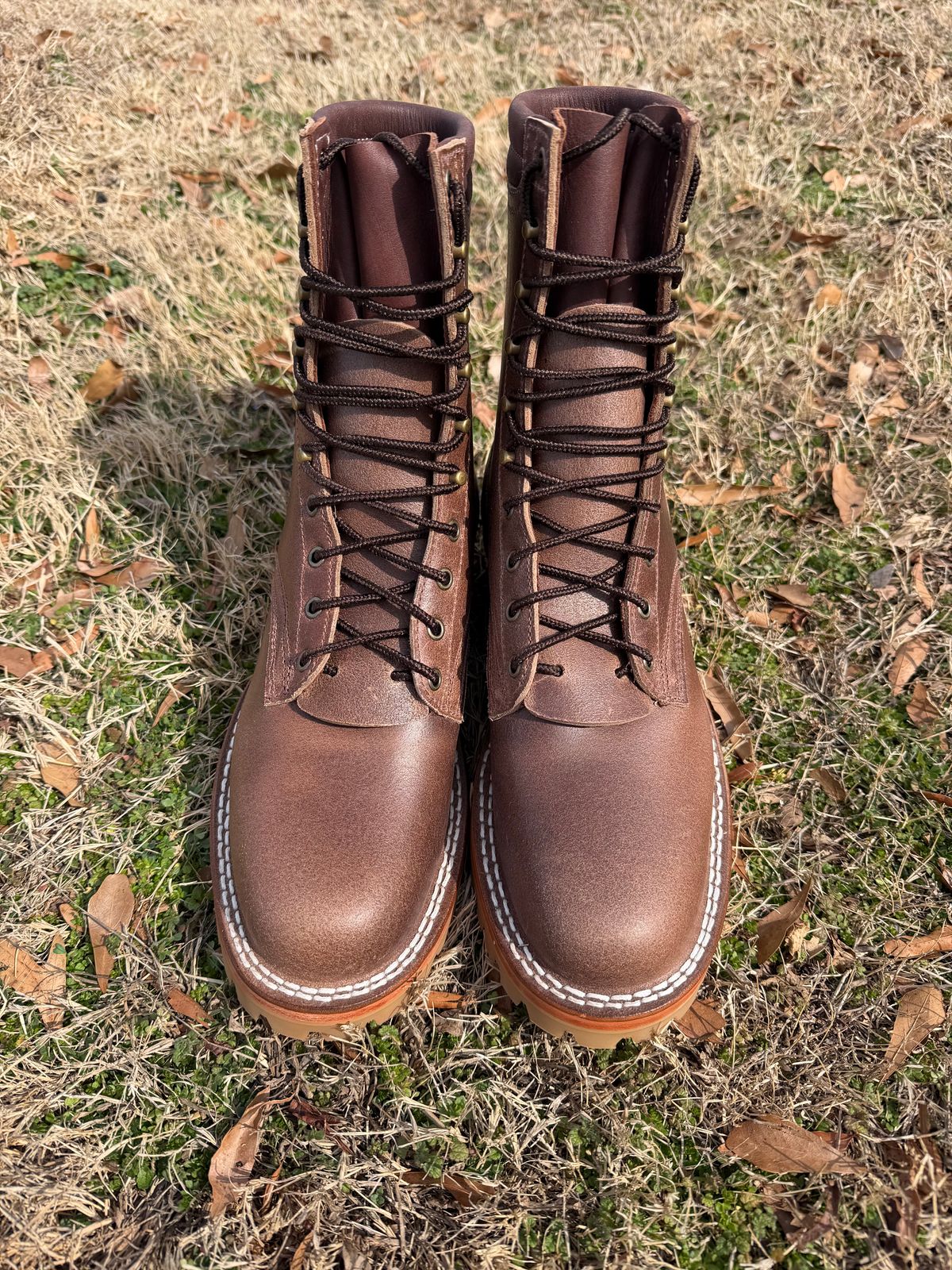 Photo by Shannmoody on February 10, 2026 of the Frank's Boots Type 2 Highlander in Horween Natural Waxed Flesh.