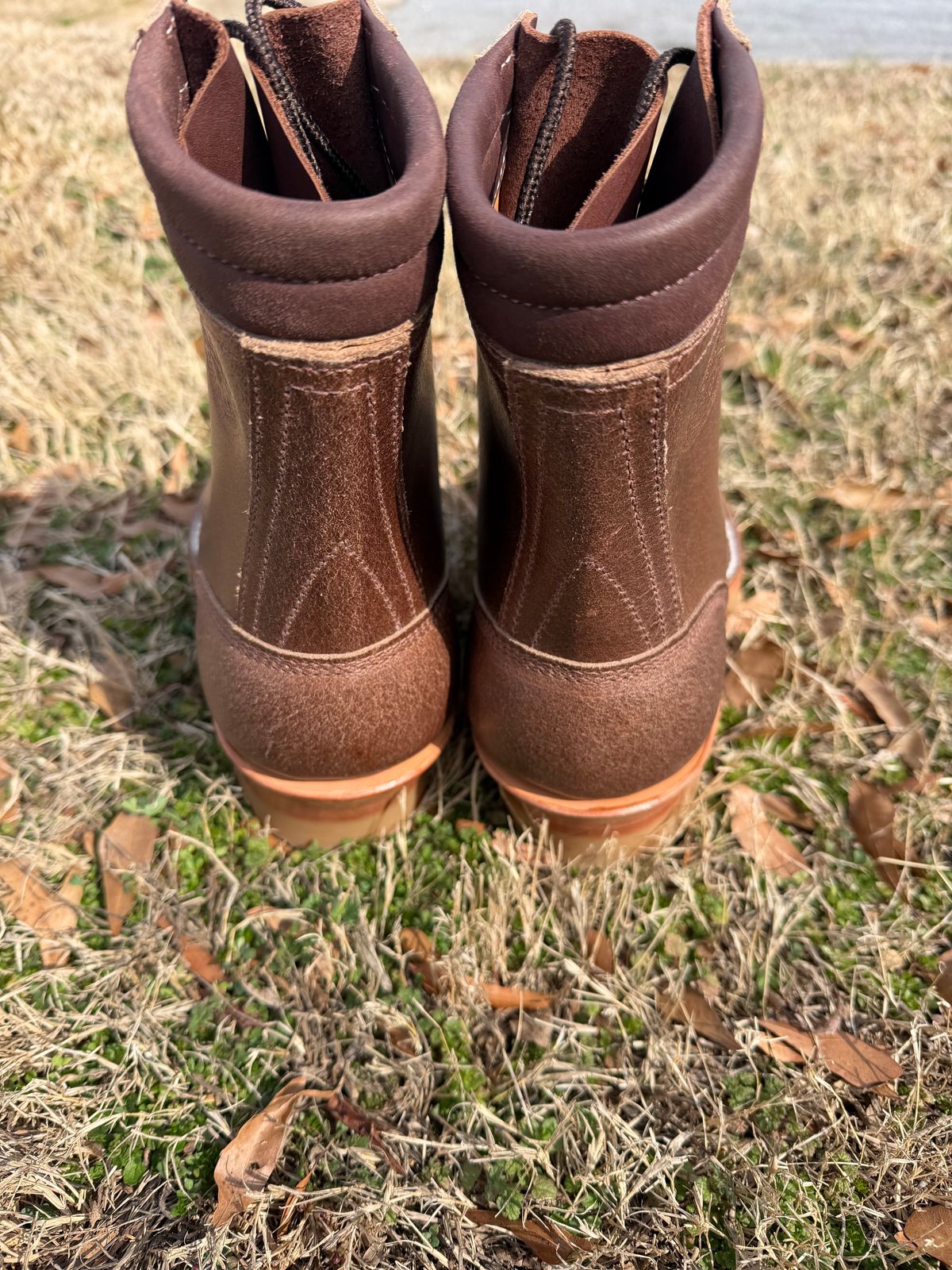 Photo by Shannmoody on February 10, 2026 of the Frank's Boots Type 2 Highlander in Horween Natural Waxed Flesh.