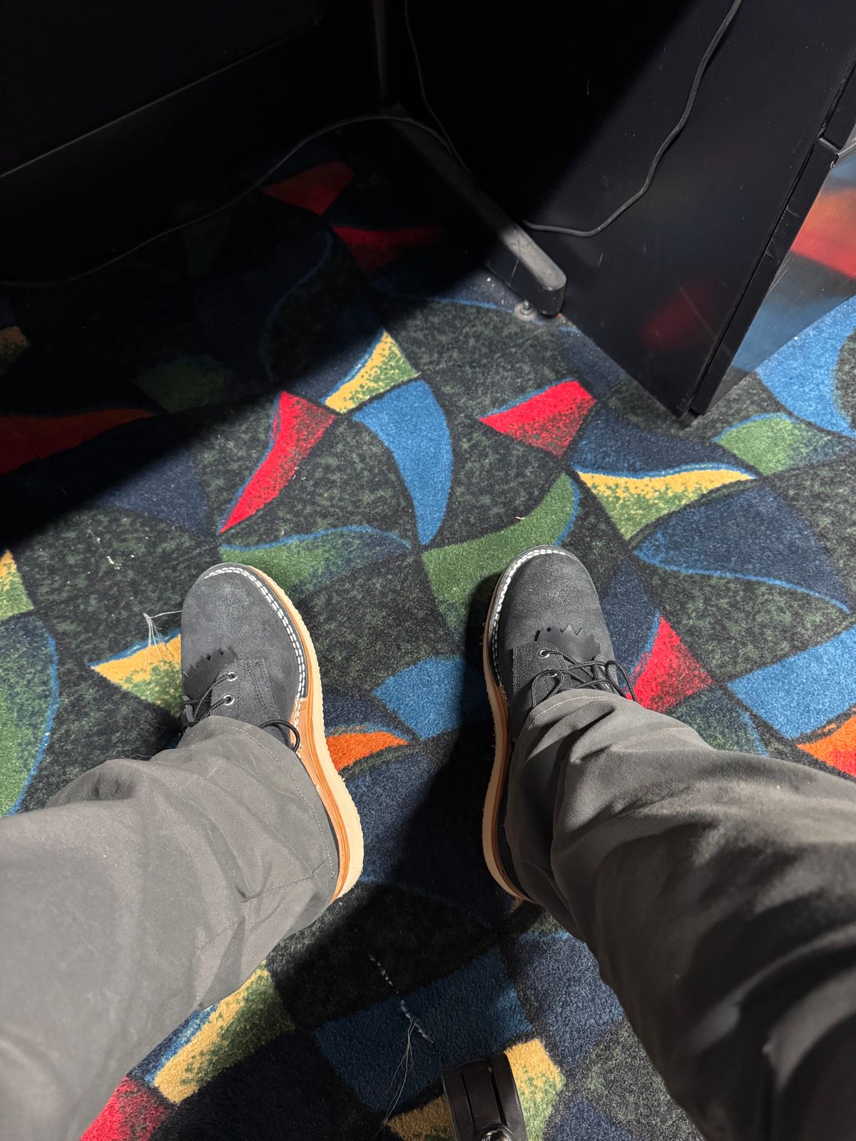 Photo by Shannmoody on May 28, 2025 of the Frank's Boots Rainier in Black Roughout Work Leather.