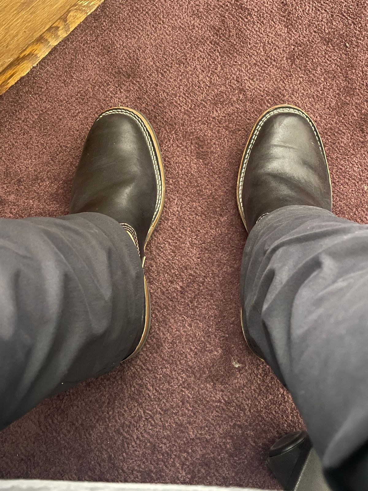Photo by Shannmoody on October 30, 2022 of the Wesco Mister Lou in Maryam Black Teacore Horsebutt.