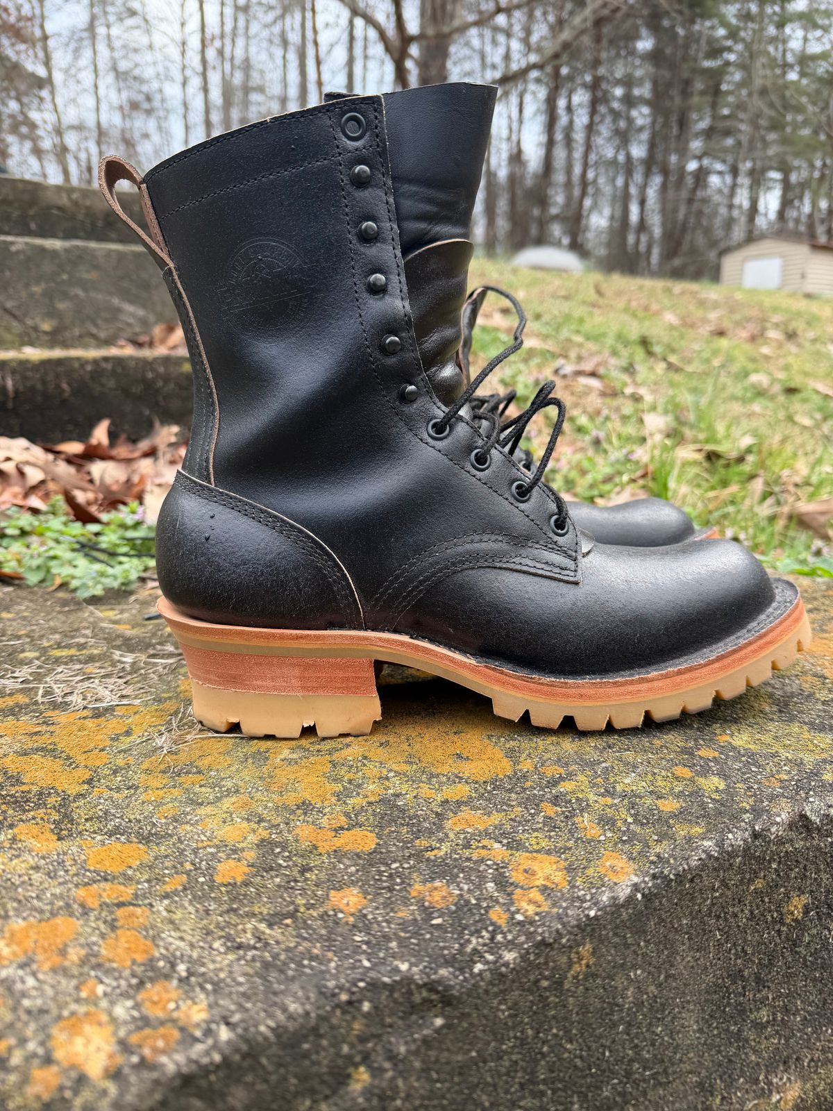Photo by Shannmoody on February 21, 2026 of the Frank's Boots Type 2 Highlander in Horween Black Waxed Flesh.