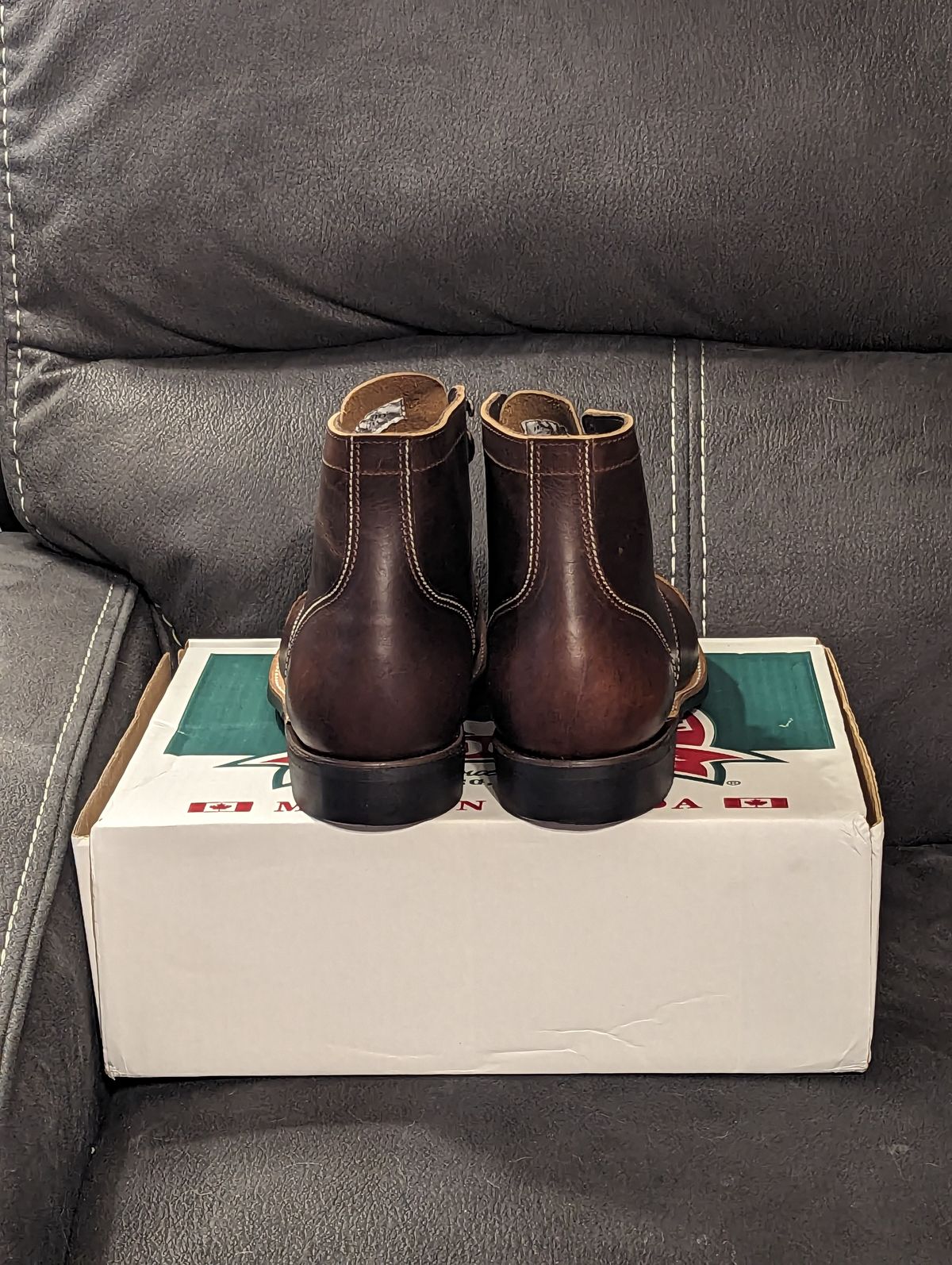 Photo by weltventurer on October 3, 2023 of the Canada West Boots WM. Moorby 2817 in Pecan Tumbled.